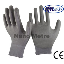 Nmsafety Professional Nylon Coated Grey PU Gloves